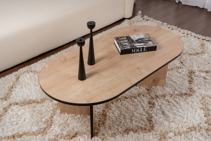 Nordure Mesa de Centro Roble Zafiro y Negro, Tablero de 18mm de Partículas Melaminadas, Elegante y Funcional